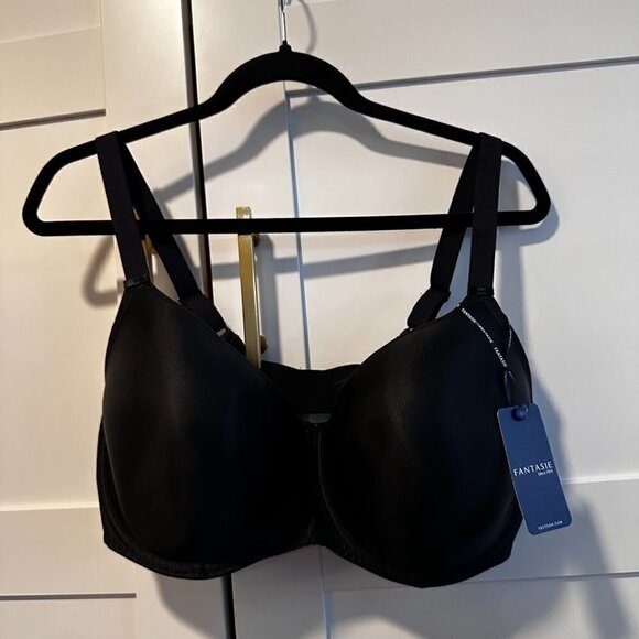NWT Fantasie Smoothing Molded Underwire T-Shirt Bra in Black- Size 40G - Picture 2 of 5